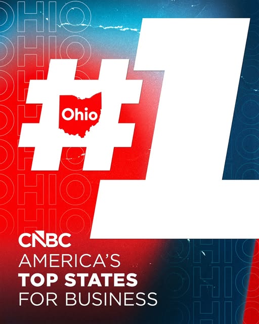 Ohio is America’s Top State for Business in 2026, capping yearslong rise with first No. 1 finish